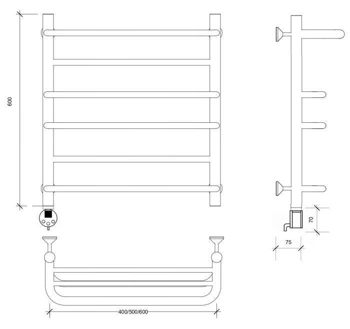 Полотенцесушитель электрический 60x50 Верона 2 Secado арт. 4673739234808
