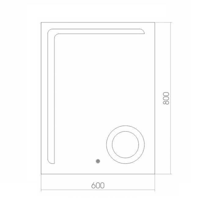 Зеркало 600х800, LED подсветка с диммером, сенсорный выключатель, увеличительное зеркало, Azario Клио - ФР-00001417