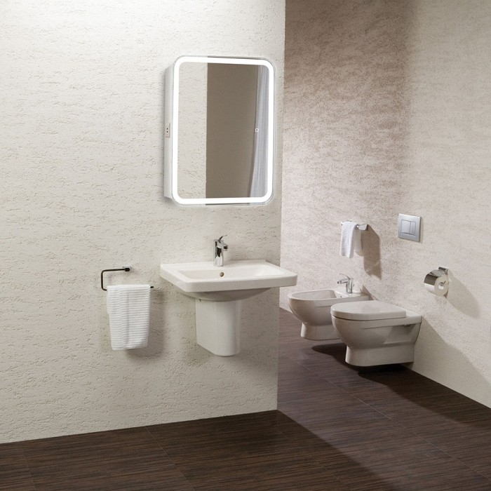 Зеркало-шкаф flip 50 подсветка, сенсорный выключатель с функцией диммера, Azario Фиджи - LED-00002471