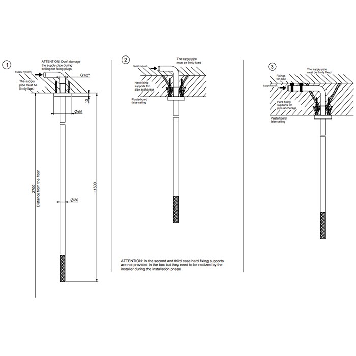 Излив потолочный с удаленным управлением, Gessi 316, brushed black metal pvd арт. 54199#707