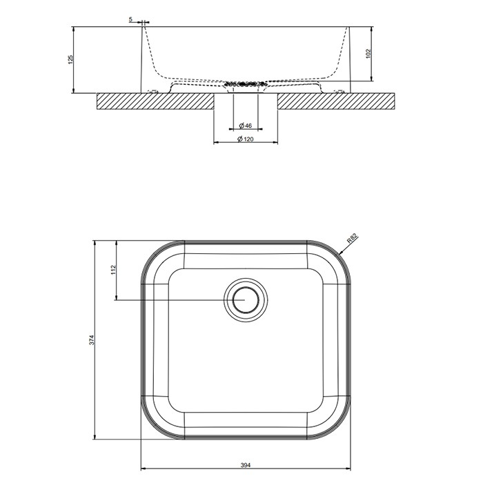 Раковина 39.4х37.4х10.2см., накладная, без отв., Gessi Rilievo, белый арт. 43456#516