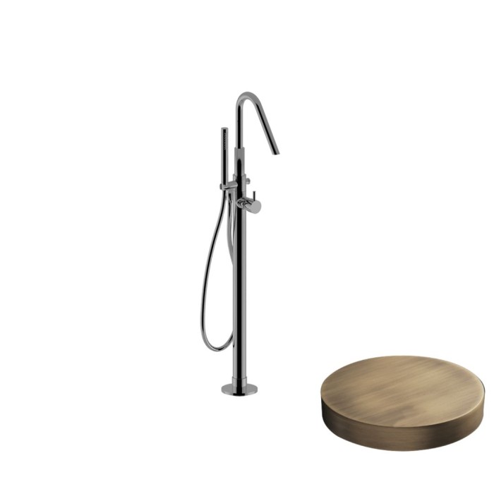 Cмеситель для ванны отдельностоящий, излив, ручной душ, Giulini My future, бронза матовая арт. 5992BROP