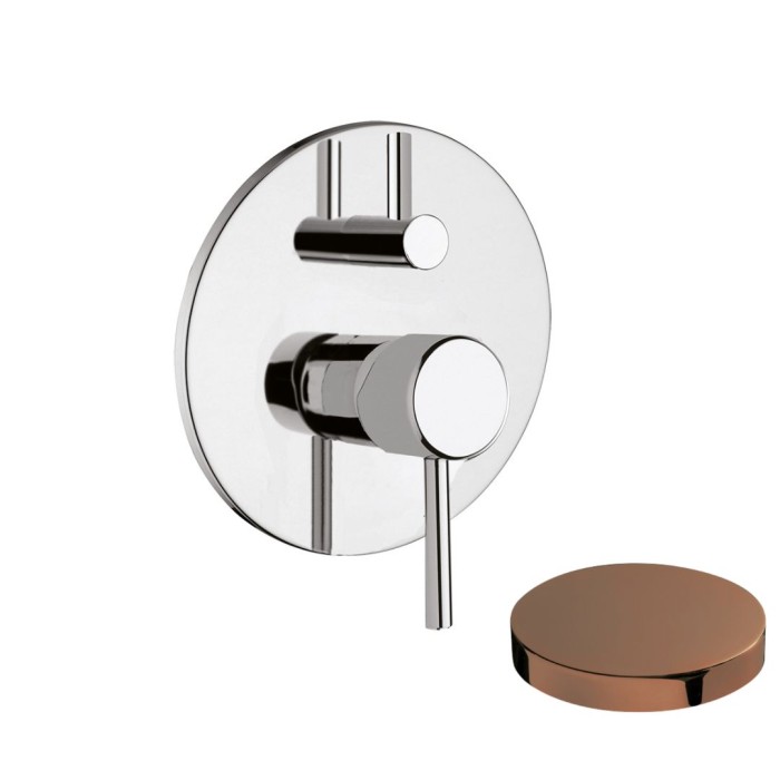 Внешняя часть однорычажного встроенного смесителя для душа с дивертером, Giulini Futuro, золото розовое арт. 6513-EPRG