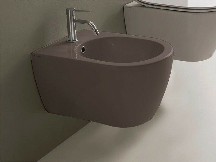 Подвесное биде с одним отверстием цвет песочный матовый, Scarabeo Moon - 5521 52