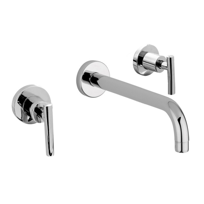 Внешняя часть смесителя для раковины на 3 отверстия, настенного монтажа, излив 20 см, без донного клапана, Giulini G4, золото брашированное арт. 7720-20EPOSP