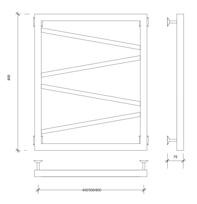 Полотенцесушитель водяной 80x50 Мирано (черный) Secado арт. 4603777441395