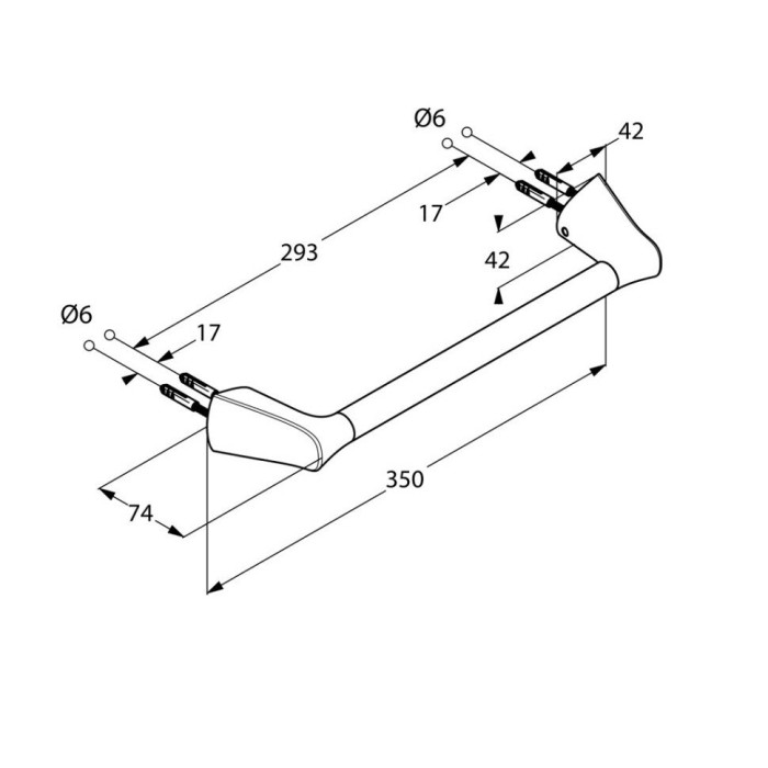 Поручень для ванны, длина 350 мм, ambienta Kludi, хром - 5398105