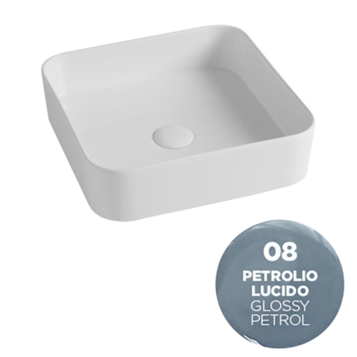 Накладная раковина, 40x40x11.5 см, Olympia ceramica Smash, нефть глянцевый арт. SMA42QU4008