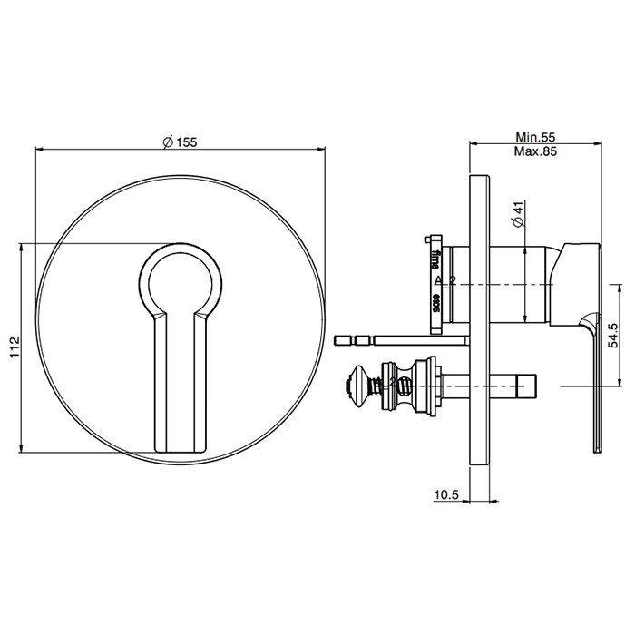 Fima Carlo Frattini Смеситель для душа, встраиваемый, с переключателем на 2 потока, Mast, F3139X2OR цвет: золото