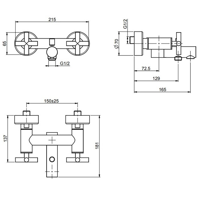 Fima Carlo Frattini Смеситель внешнего монтажа на ванну без душевого комплекта, Maxima, F5304/1CR цвет: хром