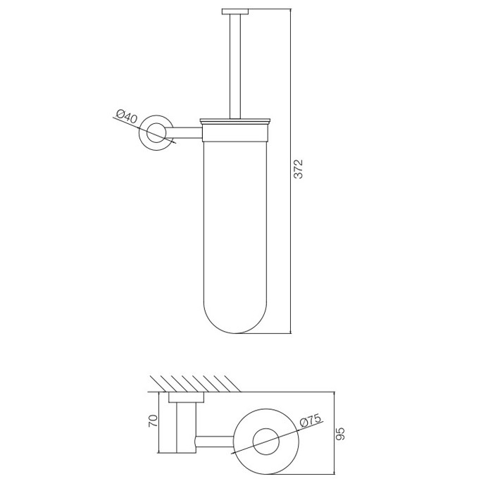 Fima Carlo Frattini Ёршик настенный, Rotola, F6006/1CR цвет: хром